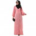 Casual front open abaya- Baby Pink
